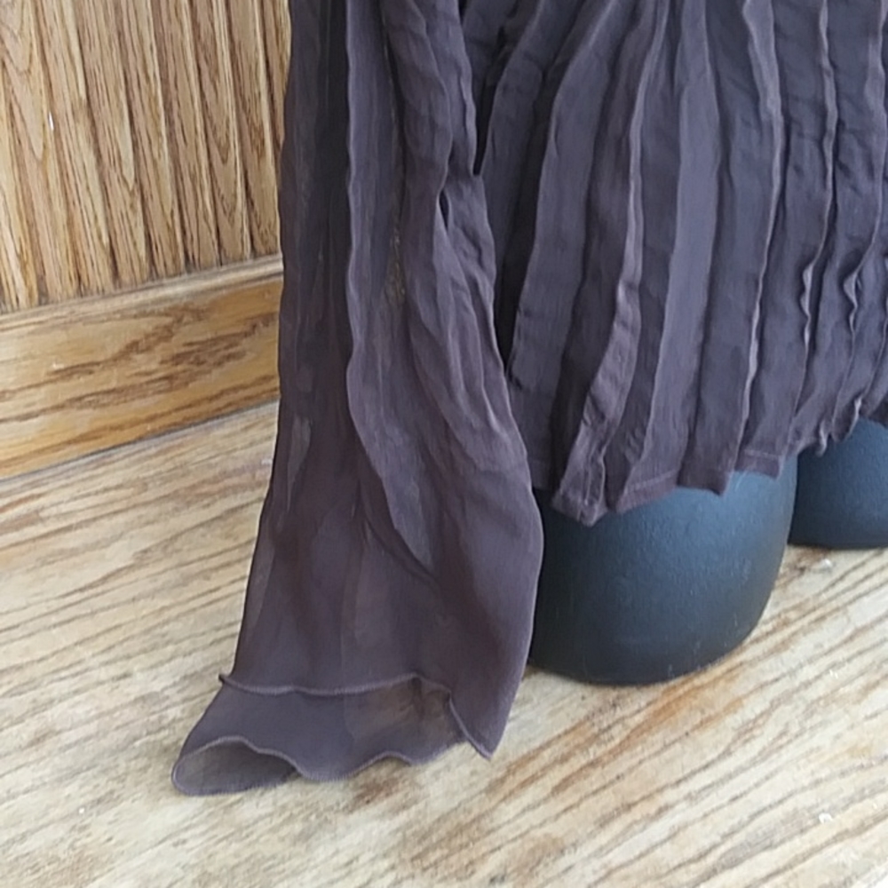 Cache ruffle front,chocolate, top.Sz.S - Picture 3 of 7